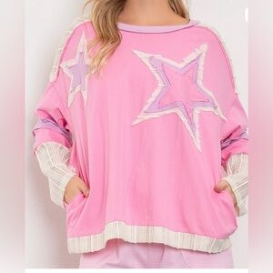Pink Star Long Sleeve Top